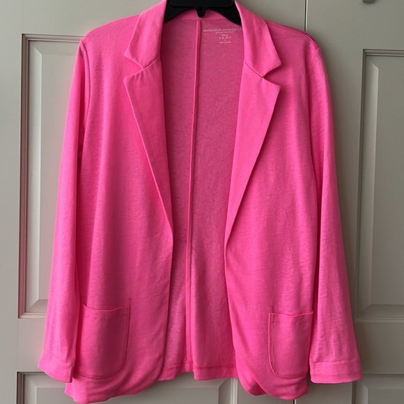 Majestic Filatures Pink Linen Blazer cardigan Jacket size 2 small see chart - Picture 1 of 14
